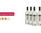 Cinque bottiglie di vino bianco Grillo di Sicilia, con etichetta "Casa Santorsola". Offerta a tempo limitato, valutazione 4 stelle.