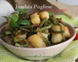 Insalata Pugliese con fagiolini e patate, un piatto semplice e gustoso, arricchito da pomodoro e menta fresca.