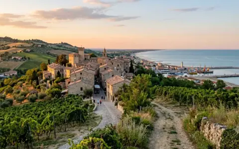 Borgo medievale con vigneti e mare, ideale per scoprire città italiane da visitare in 3 giorni.