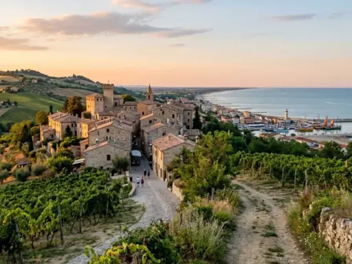 Borgo medievale con vigneti e mare, ideale per scoprire città italiane da visitare in 3 giorni.