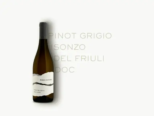Bottiglia di Pinot Grigio fermo Borgo Conventi Isonzo del Friuli DOC.