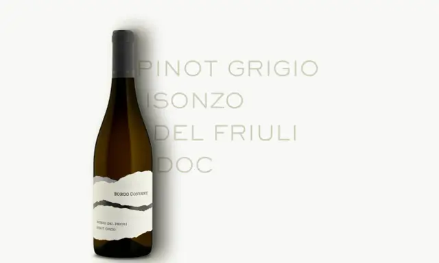 Bottiglia di Pinot Grigio fermo Borgo Conventi Isonzo del Friuli DOC.