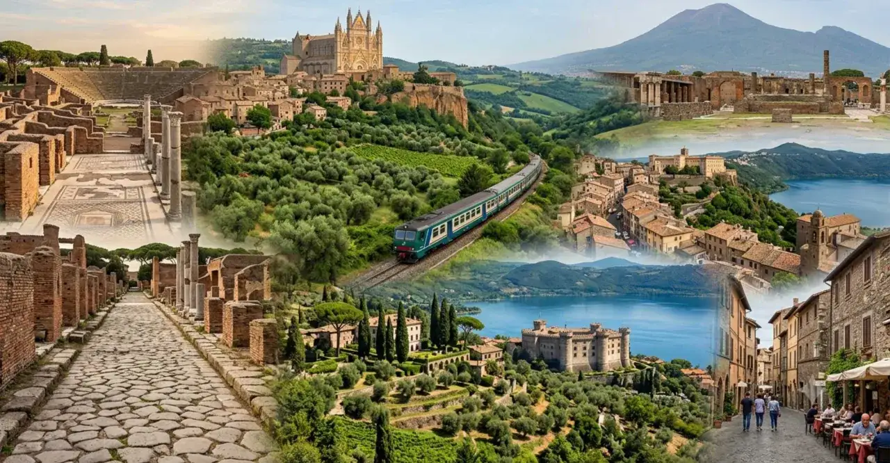 Scopri cosa vedere fuori Roma: rovine antiche, borghi pittoreschi, laghi incantevoli e il Vesuvio. Un viaggio tra storia e natura.